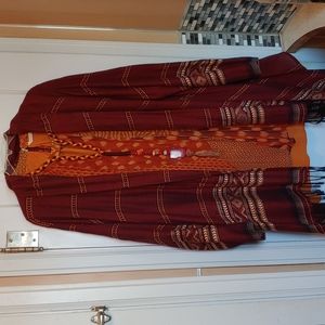 Soft Surroundings 1X Sleeveless Tunic & Kimono Set